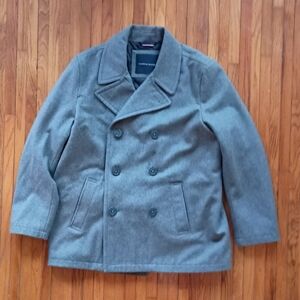 Men's Gray Peacoat
